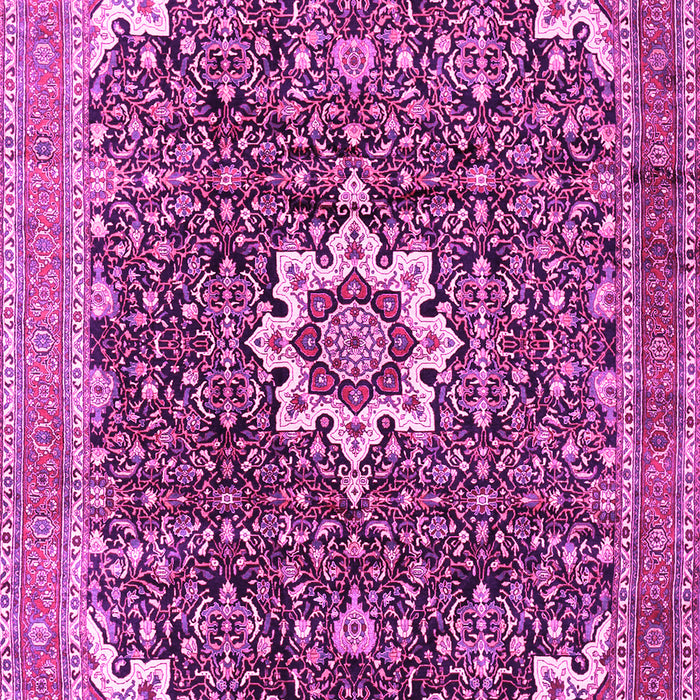 Machine Washable Medallion Pink Traditional Rug, wshtr1232pnk