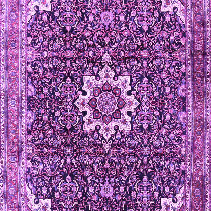Machine Washable Medallion Purple Traditional Area Rugs, wshtr1232pur