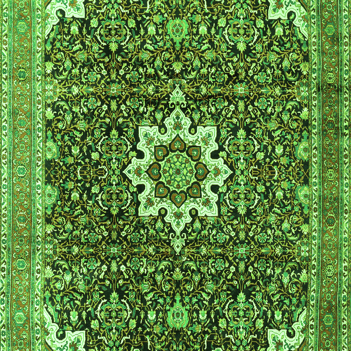 Medallion Green Traditional Rug, tr1232grn