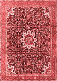 Medallion Red Traditional Rug, tr1232red