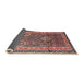 Sideview of Traditional Brown Red Persian Rug, tr1233