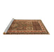 Sideview of Machine Washable Persian Brown Traditional Rug, wshtr1233brn