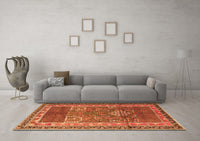 Machine Washable Persian Orange Traditional Rug, wshtr1233org