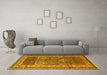 Machine Washable Persian Yellow Traditional Rug in a Living Room, wshtr1233yw