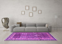 Machine Washable Persian Purple Traditional Rug, wshtr1233pur