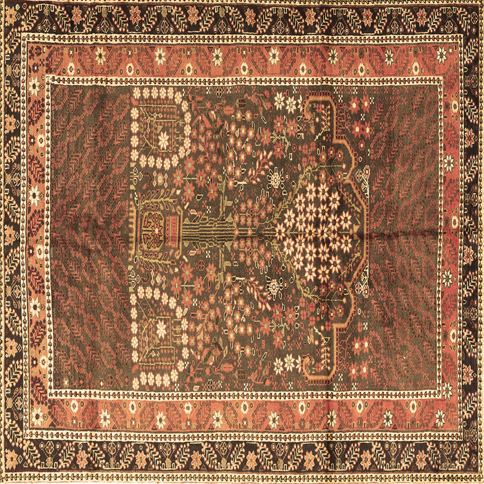 Square Persian Brown Traditional Rug, tr1233brn