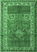 Machine Washable Persian Emerald Green Traditional Area Rugs, wshtr1233emgrn