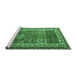 Sideview of Machine Washable Persian Emerald Green Traditional Area Rugs, wshtr1233emgrn