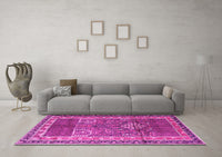 Machine Washable Persian Pink Traditional Rug, wshtr1233pnk