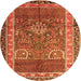 Machine Washable Persian Orange Traditional Area Rugs, wshtr1233org