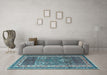 Machine Washable Persian Light Blue Traditional Rug in a Living Room, wshtr1233lblu