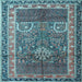 Square Persian Light Blue Traditional Rug, tr1233lblu