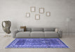 Machine Washable Persian Blue Traditional Rug in a Living Room, wshtr1233blu