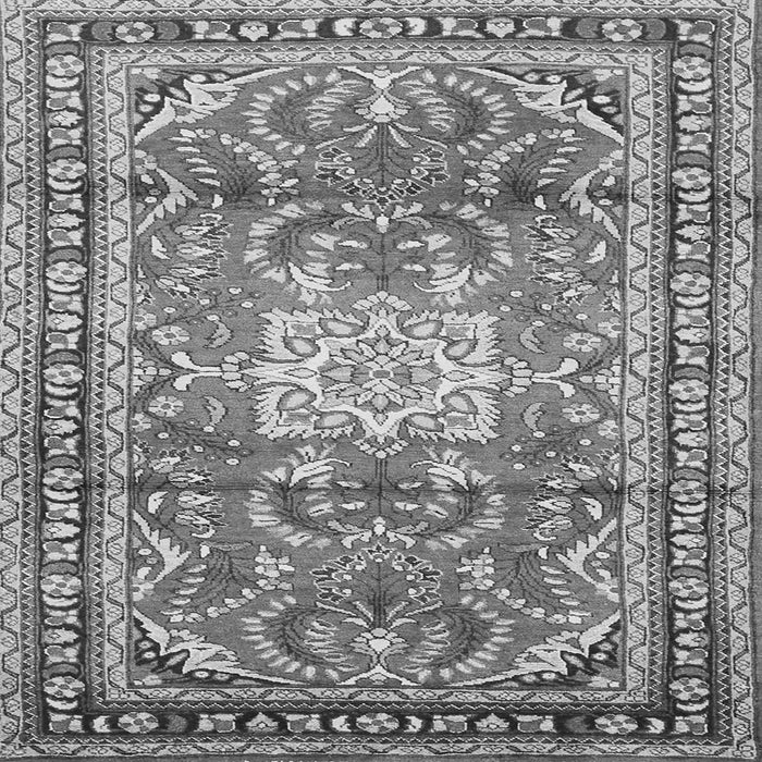 Round Machine Washable Persian Gray Traditional Rug, wshtr1234gry