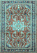 Machine Washable Persian Light Blue Traditional Rug, wshtr1234lblu