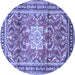 Round Persian Blue Traditional Rug, tr1234blu