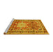 Sideview of Machine Washable Persian Yellow Traditional Rug, wshtr1234yw