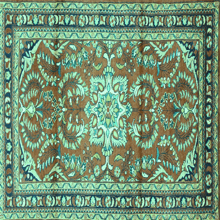 Square Persian Turquoise Traditional Rug, tr1234turq