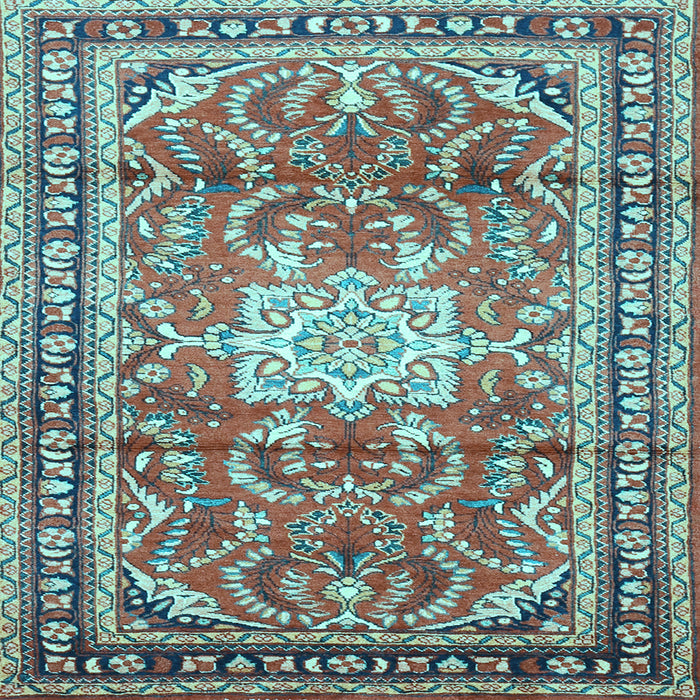 Square Persian Light Blue Traditional Rug, tr1234lblu