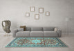 Machine Washable Persian Light Blue Traditional Rug in a Living Room, wshtr1234lblu