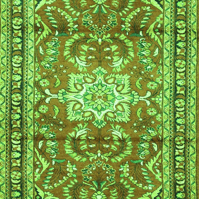 Serging Thickness of Machine Washable Persian Green Traditional Area Rugs, wshtr1234grn