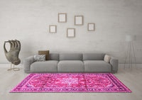 Machine Washable Persian Pink Traditional Rug, wshtr1234pnk