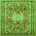 Round Machine Washable Persian Green Traditional Area Rugs, wshtr1234grn