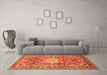 Machine Washable Persian Orange Traditional Area Rugs in a Living Room, wshtr1234org