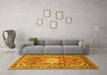 Machine Washable Persian Yellow Traditional Rug in a Living Room, wshtr1234yw