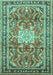 Machine Washable Persian Turquoise Traditional Area Rugs, wshtr1234turq