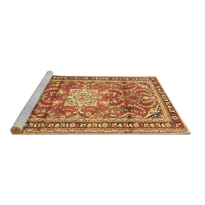 Sideview of Machine Washable Persian Brown Traditional Rug, wshtr1234brn