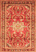 Serging Thickness of Machine Washable Persian Orange Traditional Area Rugs, wshtr1234org