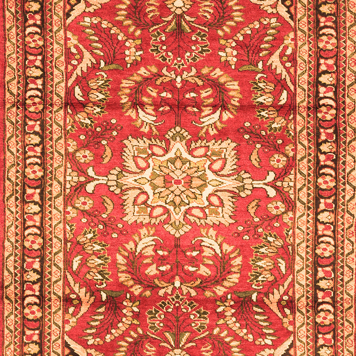Serging Thickness of Machine Washable Persian Orange Traditional Area Rugs, wshtr1234org