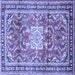 Square Persian Blue Traditional Rug, tr1234blu