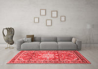 Machine Washable Persian Red Traditional Rug, wshtr1234red