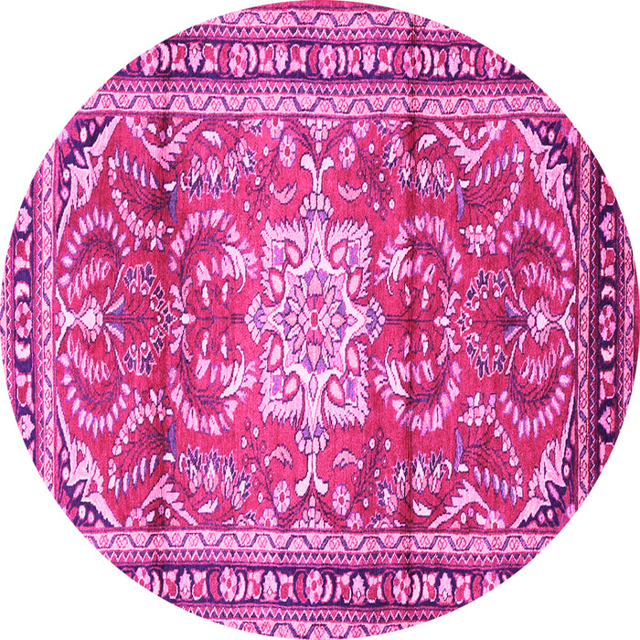 Round Persian Pink Traditional Rug, tr1234pnk