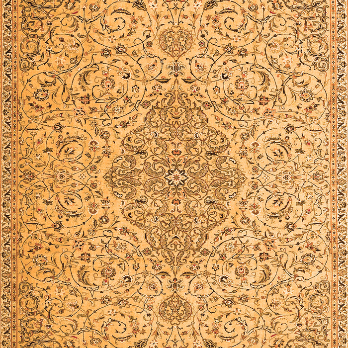 Serging Thickness of Machine Washable Persian Orange Traditional Area Rugs, wshtr1235org