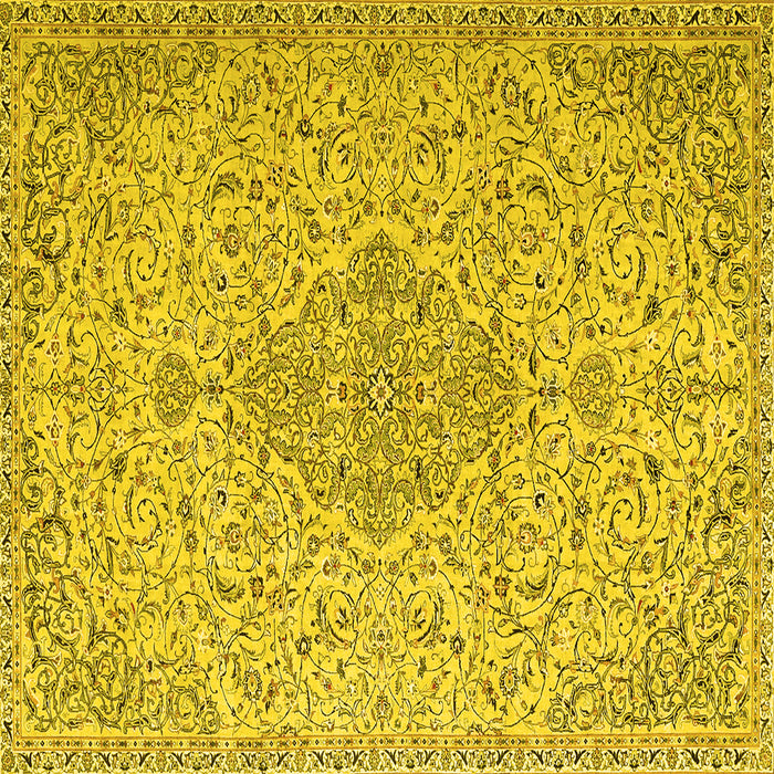 Square Persian Yellow Traditional Rug, tr1235yw