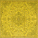 Square Persian Yellow Traditional Rug, tr1235yw