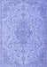 Machine Washable Persian Blue Traditional Rug, wshtr1235blu