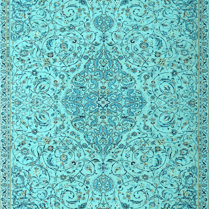 Machine Washable Persian Light Blue Traditional Rug, wshtr1235lblu