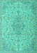 Machine Washable Persian Turquoise Traditional Area Rugs, wshtr1235turq