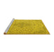 Sideview of Machine Washable Persian Yellow Traditional Rug, wshtr1235yw