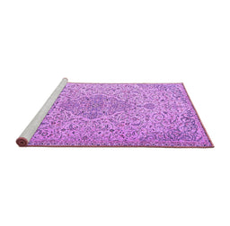 Sideview of Machine Washable Persian Purple Traditional Area Rugs, wshtr1235pur