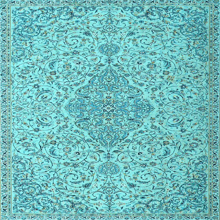 Square Persian Light Blue Traditional Rug, tr1235lblu
