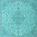 Square Persian Light Blue Traditional Rug, tr1235lblu