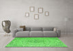 Machine Washable Persian Green Traditional Area Rugs in a Living Room,, wshtr1235grn