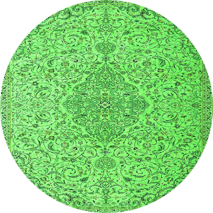 Square Persian Green Traditional Rug, tr1235grn