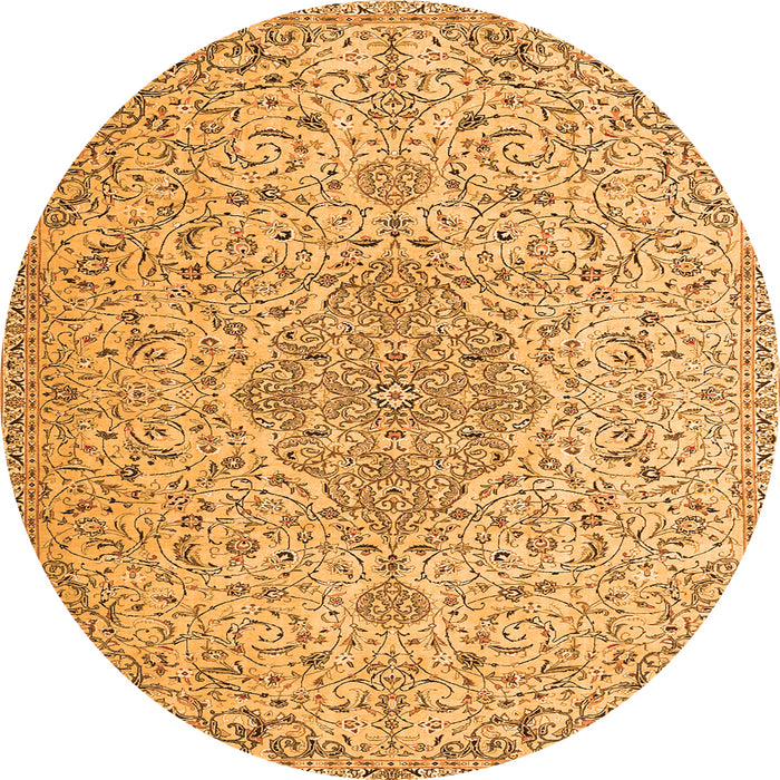 Machine Washable Persian Orange Traditional Area Rugs, wshtr1235org