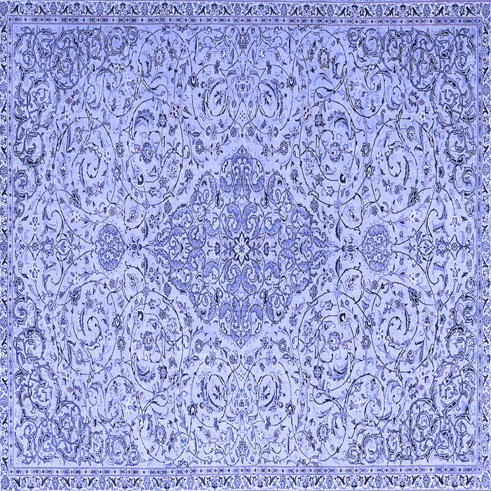 Square Persian Blue Traditional Rug, tr1235blu